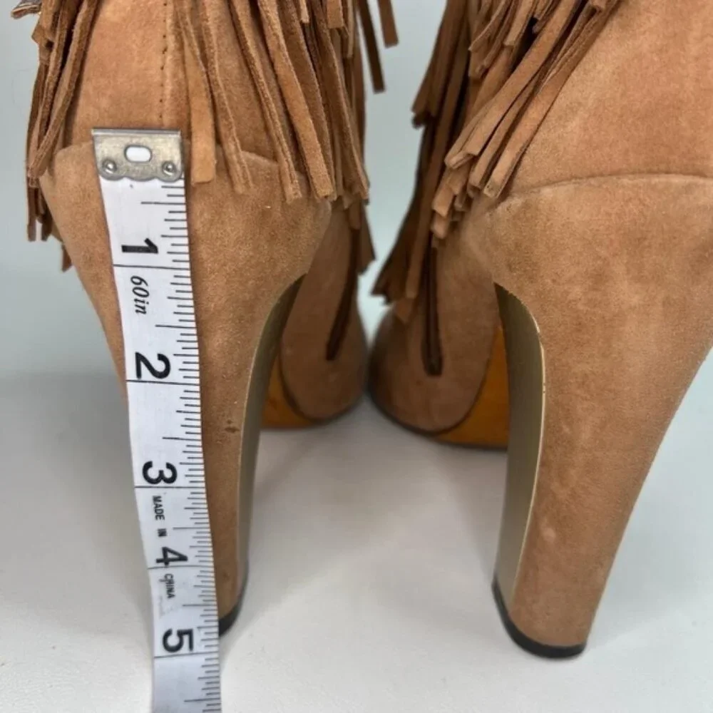 B BRIAN ATWOOD Made‎ in Italy 🇮🇹 Suede Booties Fringe Details Size 8.5 - Picture 5 of 16